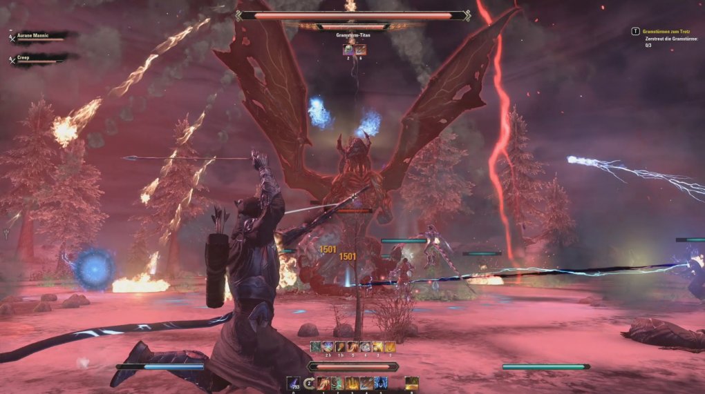 TESO: Greymoor im Test - Die Gramstürme sind toll inszeniert und gefallen uns sogar noch besser, als die Drachenangriffe aus dem letzten Jahr.