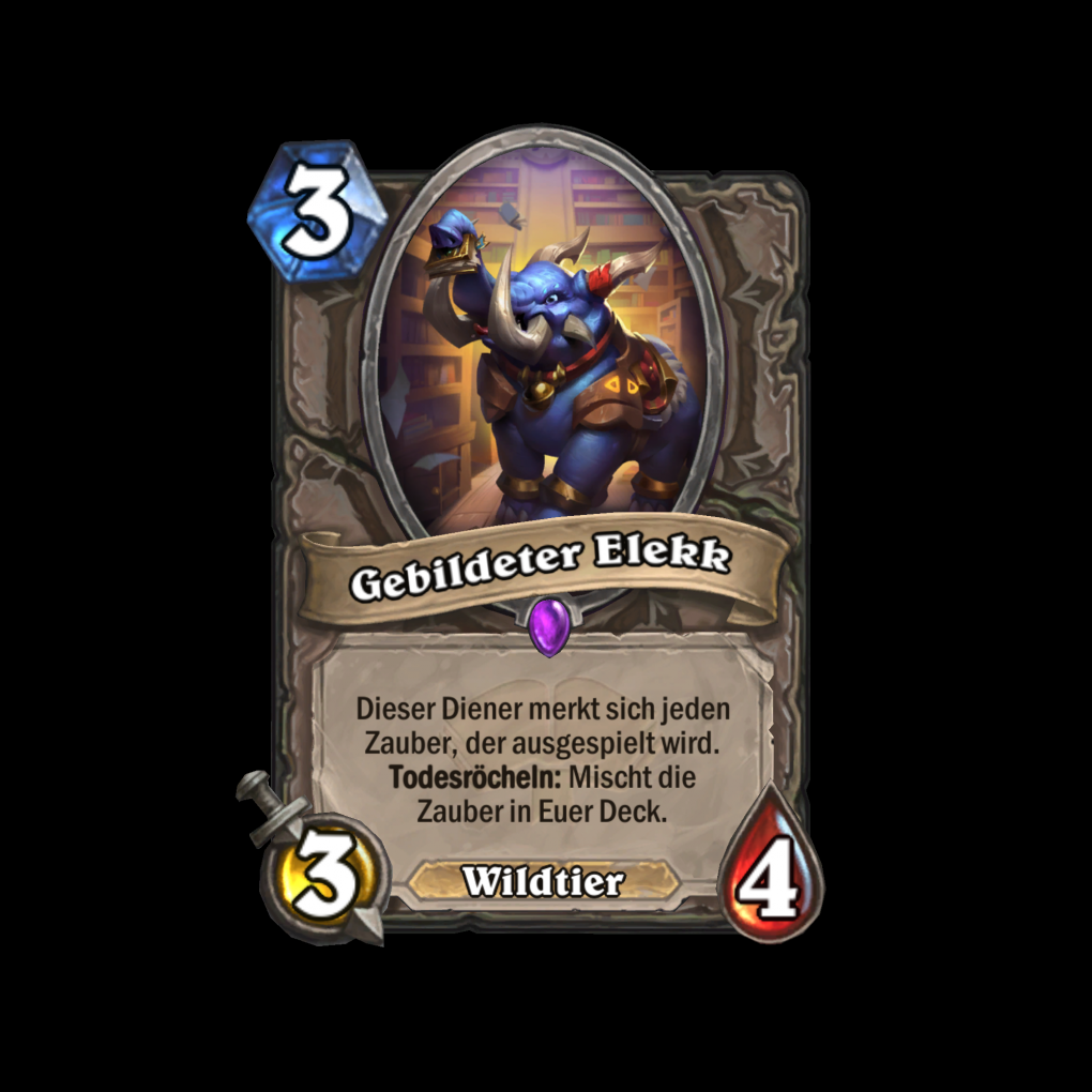 Der Gebildete Elekk in Hearthstone: Akademie Scholomance liebt seine Bücher.