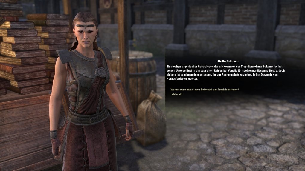 TESO: Blackwood - Questgeberin Britta Silanus versorgt euch in Leyawiin mit Aufträgen rund um die Anführer vom Dunkelforst.