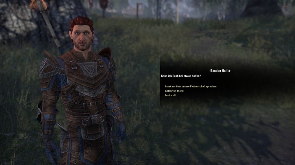 TESO: Gefährten in Blackwood - Im Dialog habt ihr Zugriff auf das neue Gefährtenmenü.