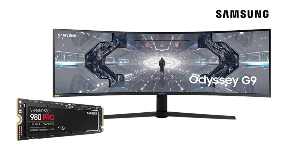 Die Preise an Tag 1: 34-Zoll-Gaming Monitor CG94TSSR und einer 980 PRO NVMe™ M.2 SSD 1 TB von Samsung. Der Gesamtwert der beiden Preise beläuft sich auf € 1.933,97!