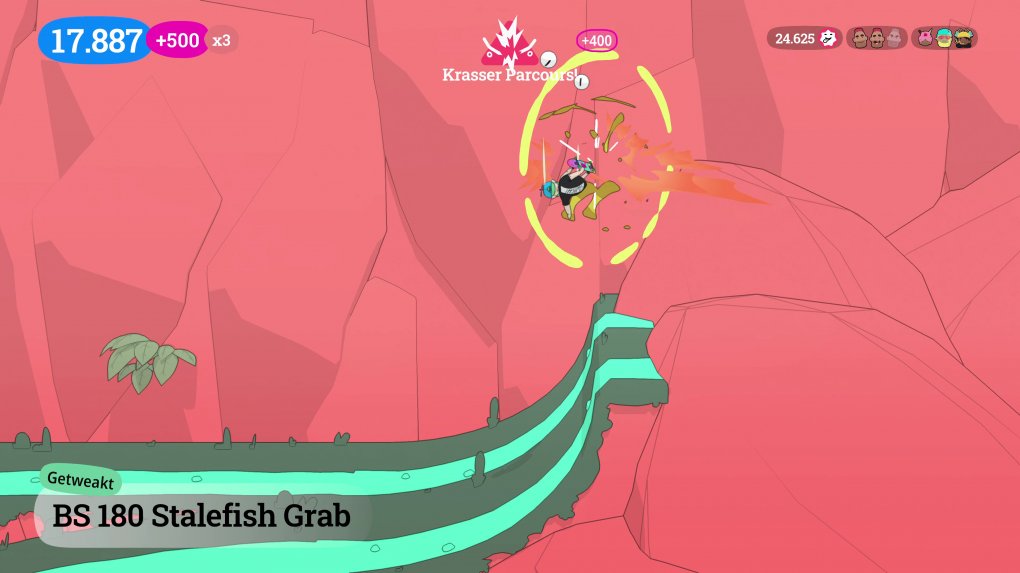 OlliOlli World hat durchaus ein großes Move-Set. Nach und nach werden einem neue Mechaniken beigebracht und die Steuerung ist punktgenau.