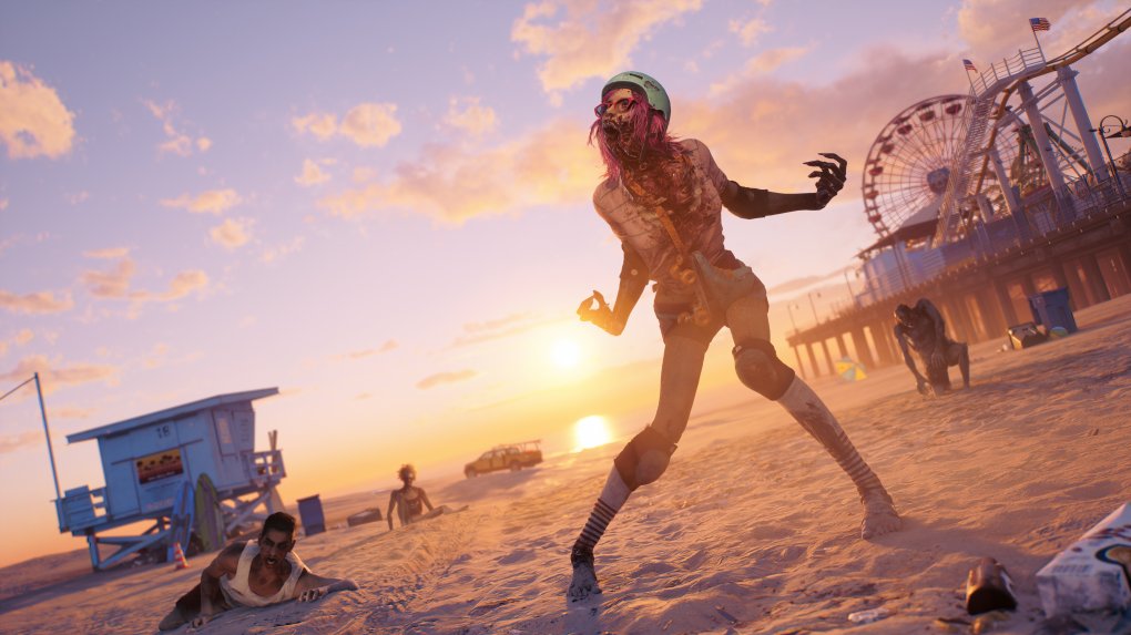 Das Gore-System in Dead Island 2 ist äußerst detailliert und lässt verschiedenste Arten der Verletzung zu. Der reizenden Dame auf dem Bild fehlt etwa der Unterkiefer.&nbsp;