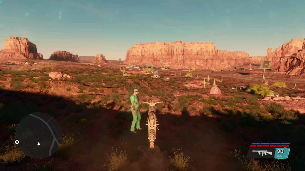 Viele Bugs haben sich ins Spiel geschlichen; Gegner spawnen abseits des Missionsradius, Übergänge werden nicht getriggert und manchmal kleben wir seitlich an einem Motorrad.