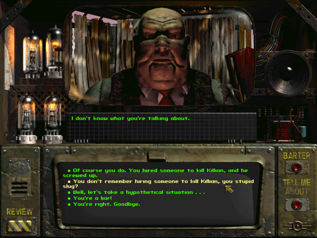 Gizmo ist der korrupte Besitzer eines Casinos in Junktown. Der Name ist übrigens keine Anspielung auf die Grusel-Komödie Gremlins, sondern auf ein Stinktier, das Fallout-Schöpfer Tim Cain in Kindertagen als Haustier hielt.
