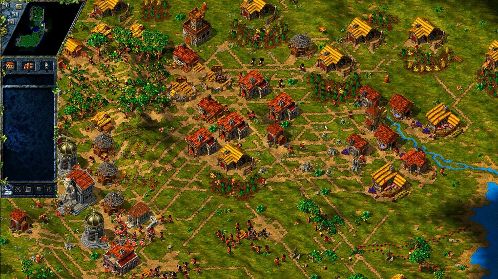 Es wuselt! Damit die Siedler auch in benebeltem Zustand nicht ineinanderlaufen, wurde ordentlich an der Wegfindung gefeilt.