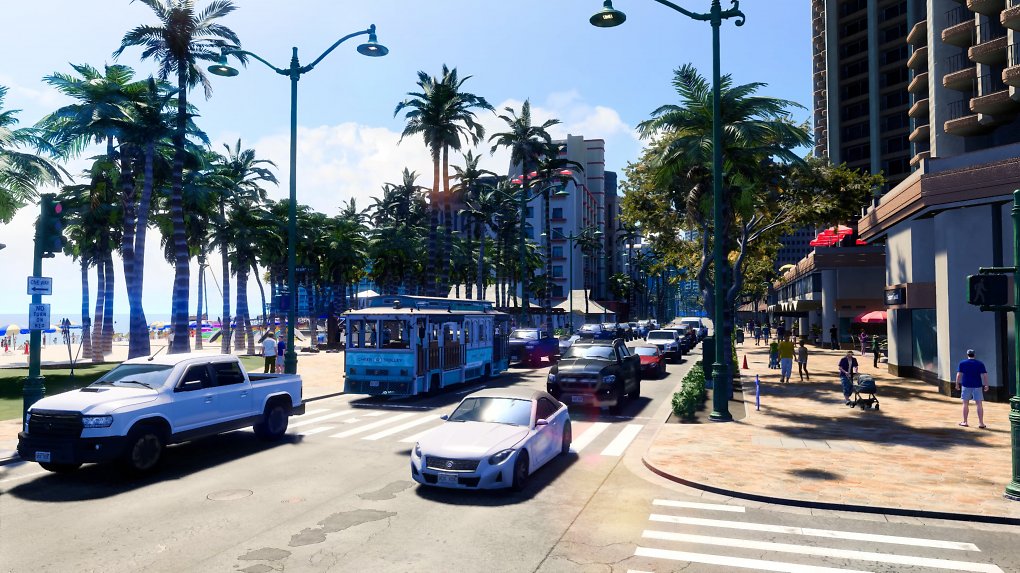 Palmen und Autos prägen das Stadtbild von Honolulu