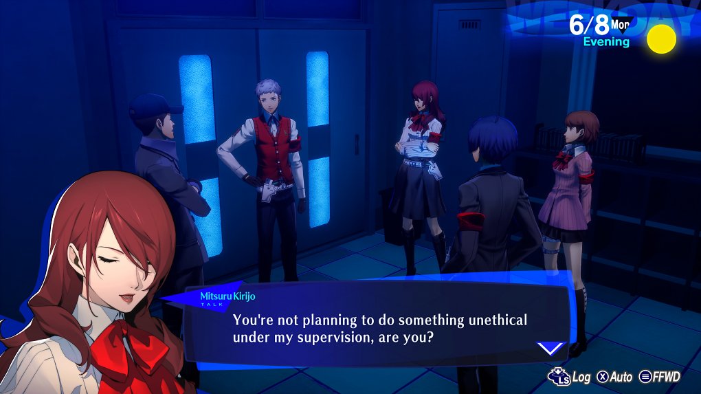 Mitsuru aus Persona 3 Reload belehrt die anderen Gruppenmitglieder