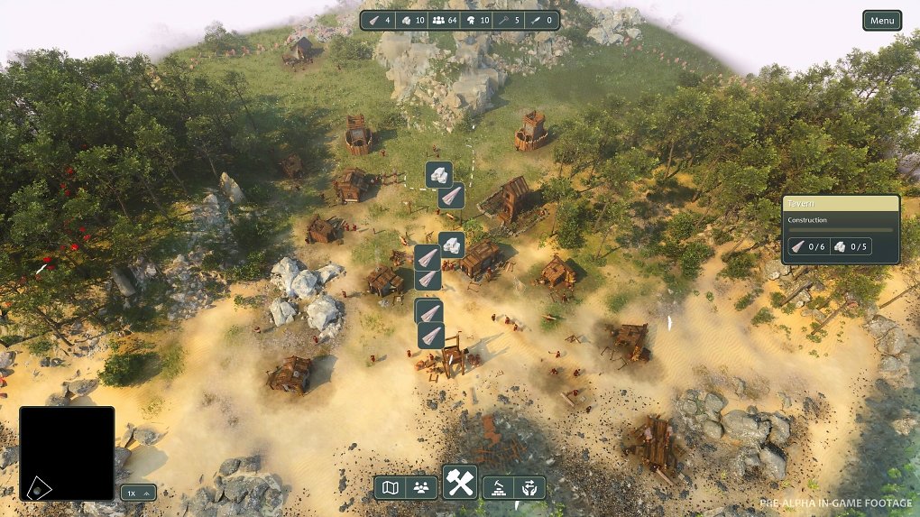 Typisch Siedler: Zu Beginn baut ihr Holz und Stein ab, euer wichtigstes Baumaterial.