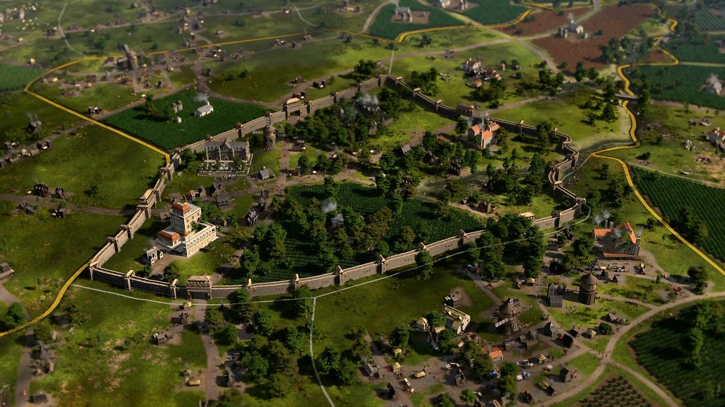 Stadtmauer um Stadt herum