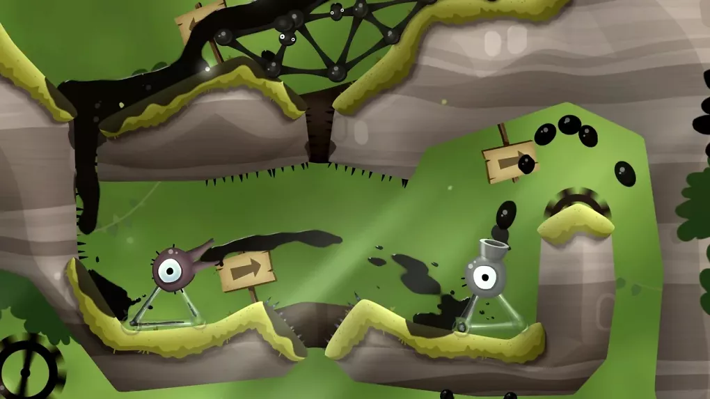 Flüssigkeit wird durch bestimmte Bereiche geleitet in World of Goo 2.