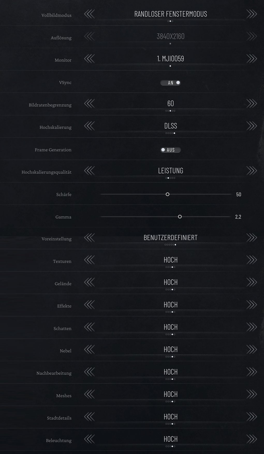 Frostpunk 2 Grafikmenü