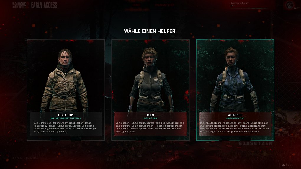 Charakterauswahl aus No More Room in Hell 2