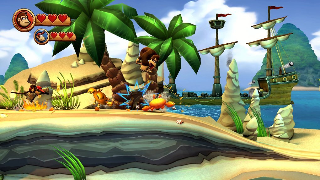 Donkey Kong hüpft über Feinde