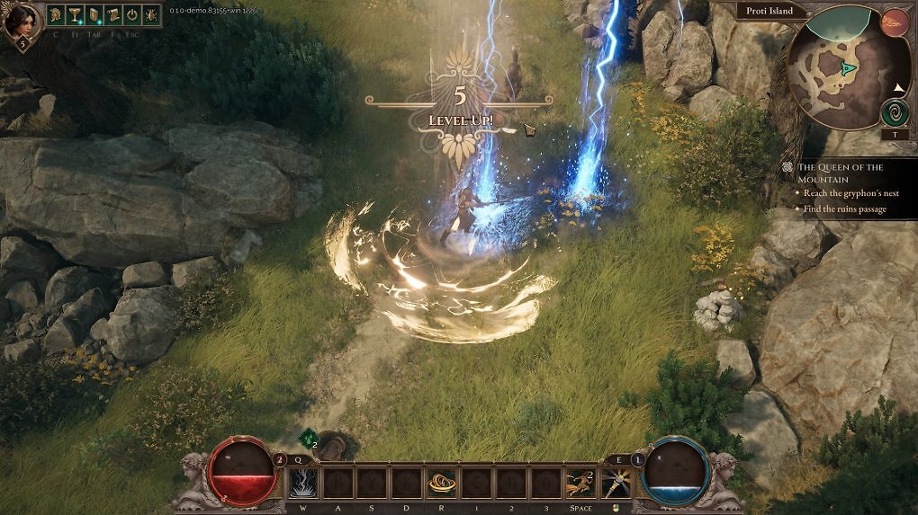 Ein Held in Titan Quest 2 steigt im Level auf.