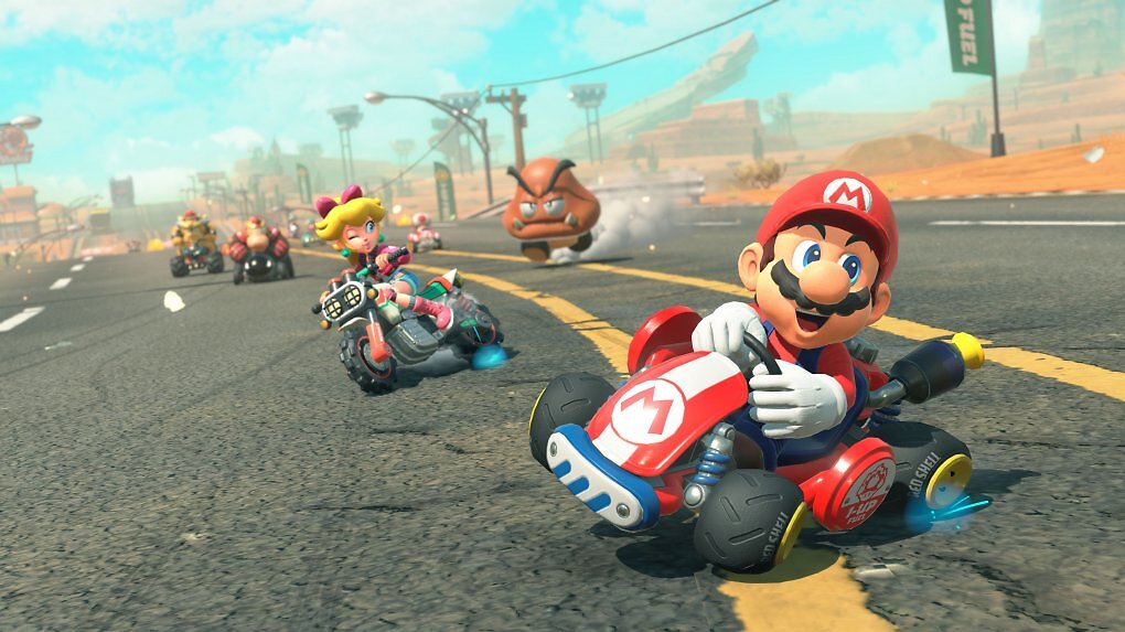 Mario driftet in Mario Kart World.