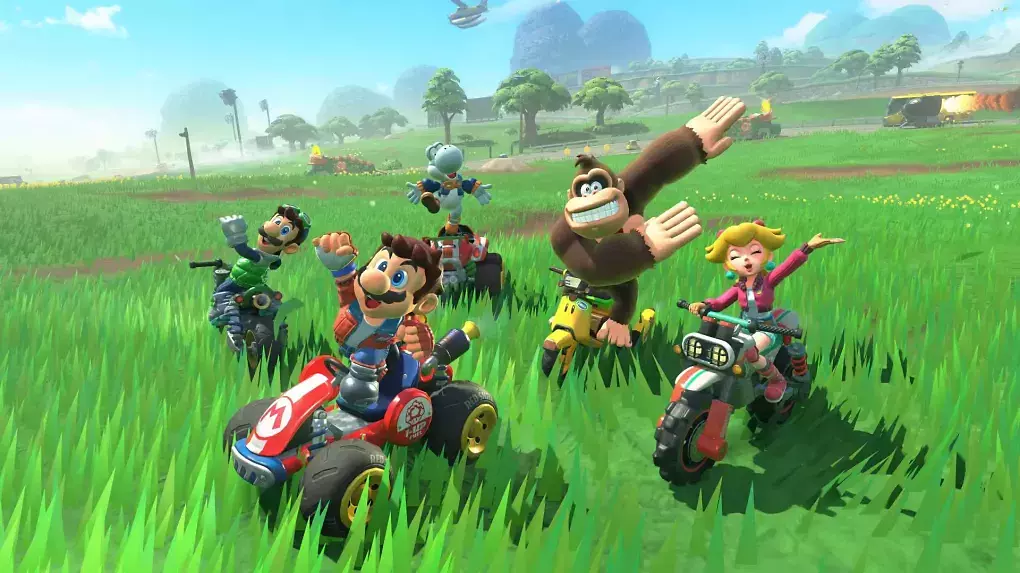 Mario und seine Freunde erkunden das freie Fahren.