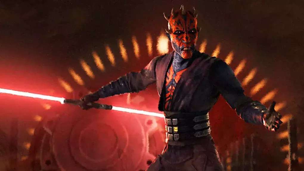 Darth Maul vor einem rot leuchtendem Reaktor