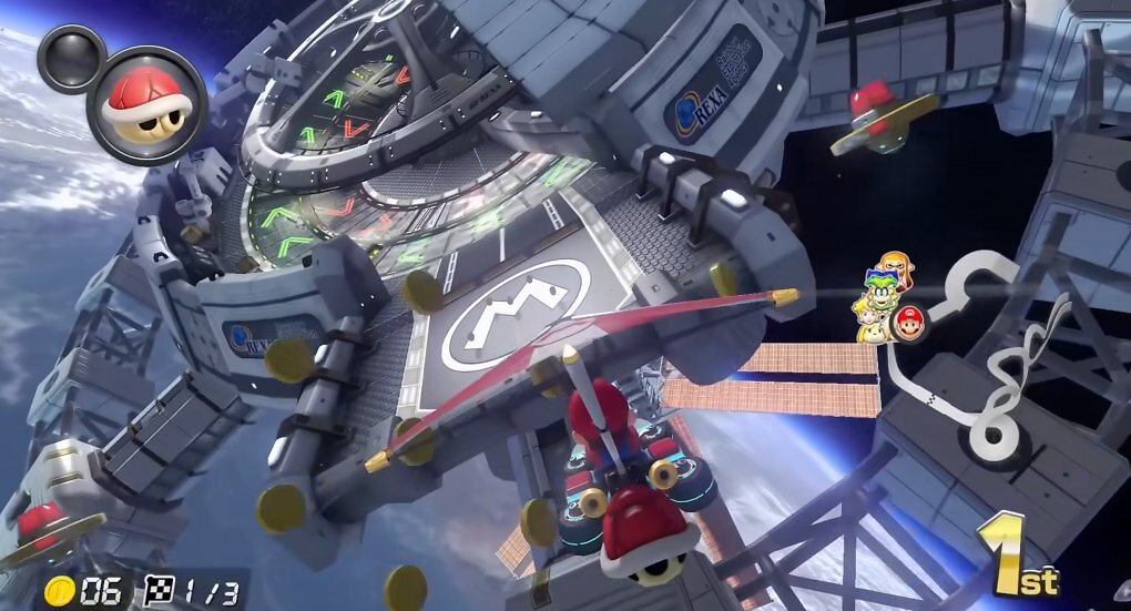 Der Regenbogen Boulevard aus Mario Kart 8.