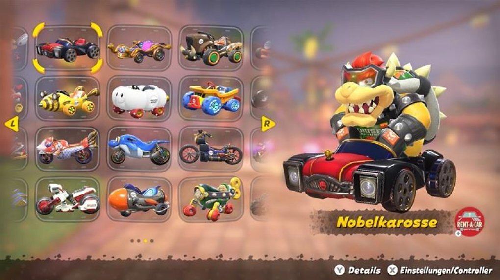 Bowser Charakterauswahl Nobelkarosse