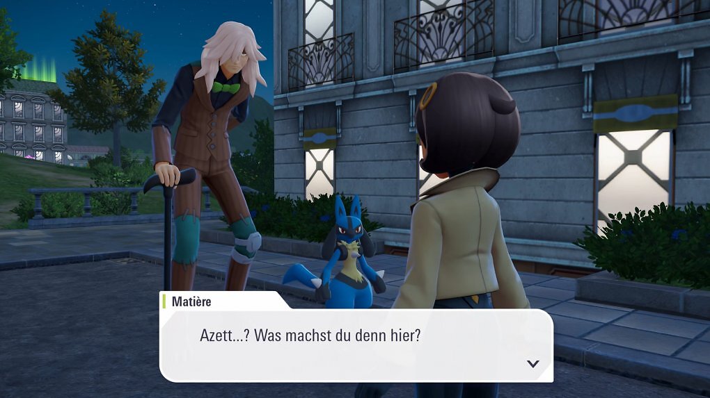 Azett, bekannt aus den Pokémon X und Y Editionen, eilt uns mit seinem Lucario zu Hilfe.