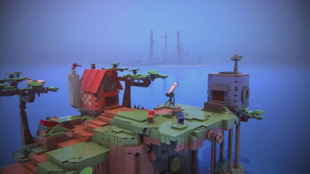 Wir versuchen mit unseren Spielfiguren, der Herkunft des Flugkörpers auf die Spur zu kommen. Unterwegs hüpfen wir sogar über die abgestürzte Rakete und sehen, welchen Schaden sie hinterlassen hat.
