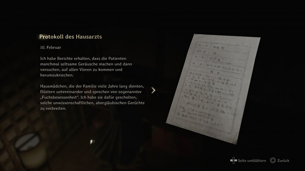 Nur eines von vielen Protokollen, die uns die Handlung in Kontext setzen lassen.
