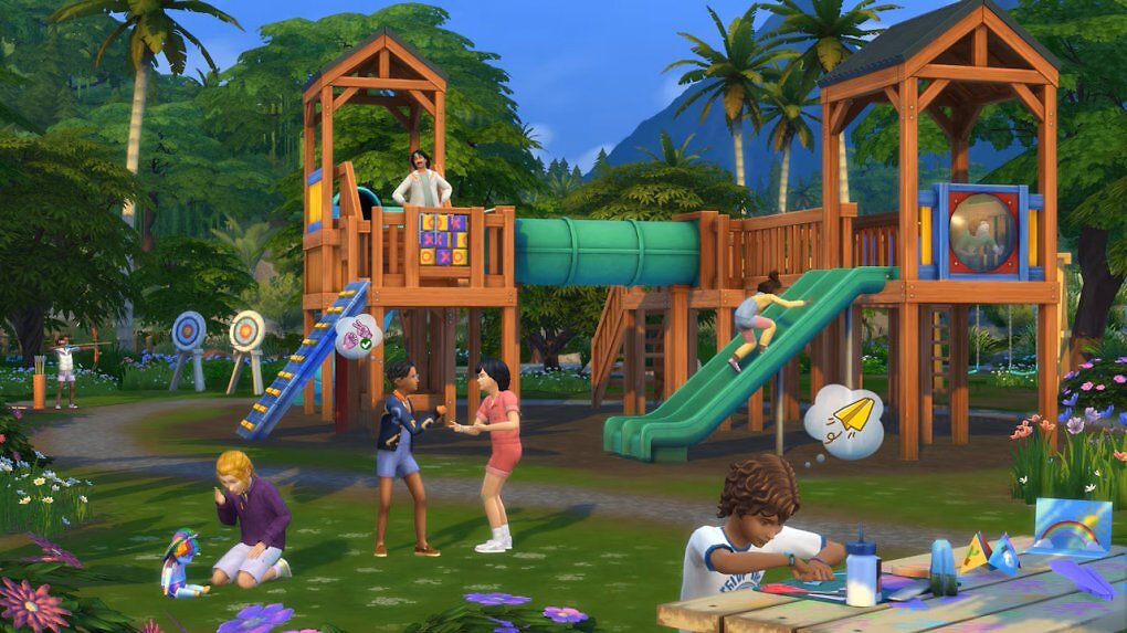Ihr könnt entweder fertige Spielplätze bauen oder eure ganz eigene Kreation aus verschiedenen Modulen zusammenstellen.