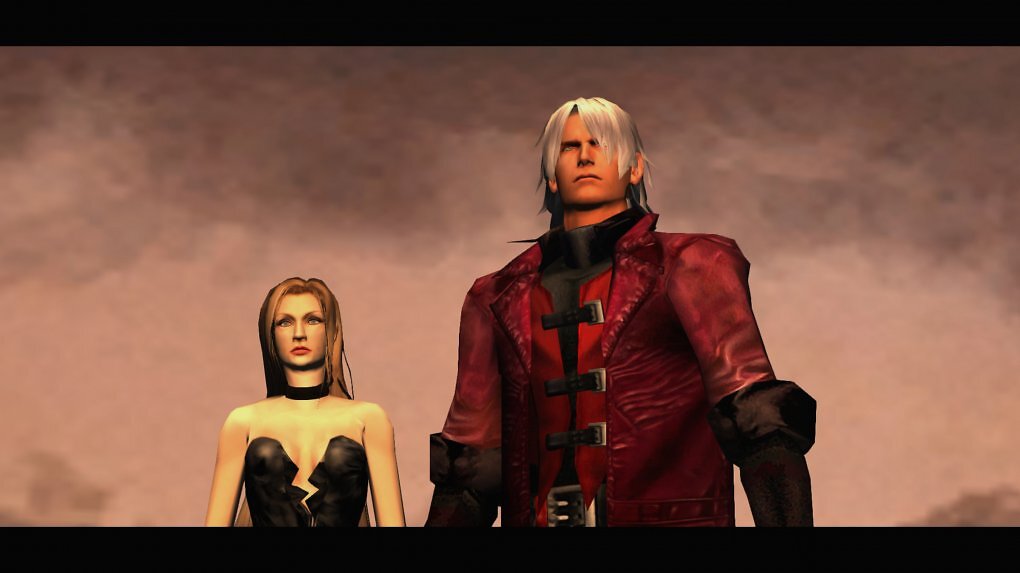 Dante und Trish stehen episch auf Mallet Island. Wobei Trishs Gesicht weniger Ausdruck zeigt ...