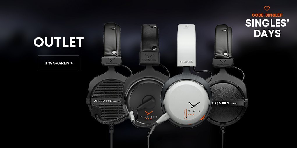 Jetzt beim Singles' Day sparen: 11% Rabatt auf fast Alles von beyerdynamic