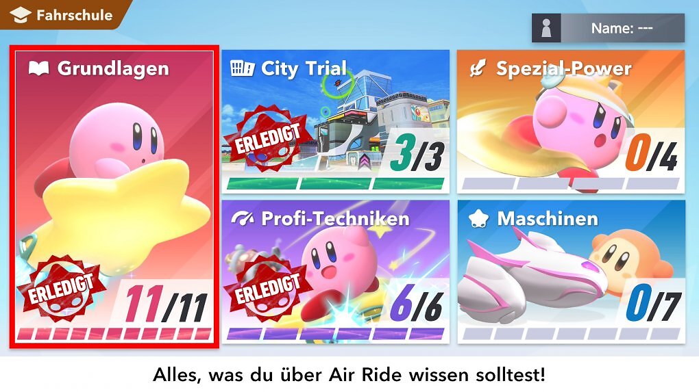 In der Fahrschule lernt ihr die Grundlagen. Von Steuerung über Profi-Techniken bis hin zur Nutzung von Spezial-Power.
