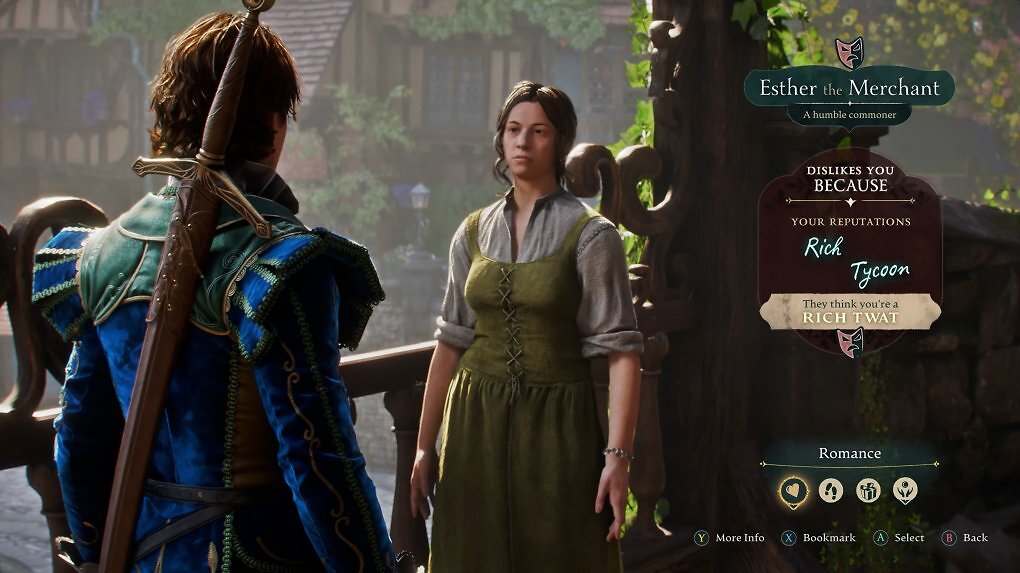 Der Protagonist ist im Gespräch mit einem NPC.