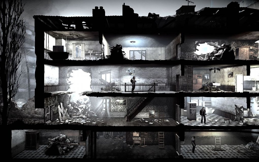 This War of Mine zeigt eindrucksvoll und ohne Filter, welche Auswirkungen Krieg auf unschuldige Zivilisten haben kann.