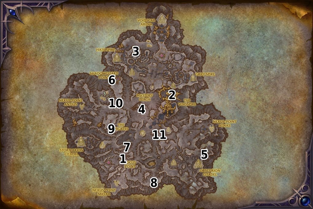 Die Glyphen des Leerensturms in WoW Midnight.