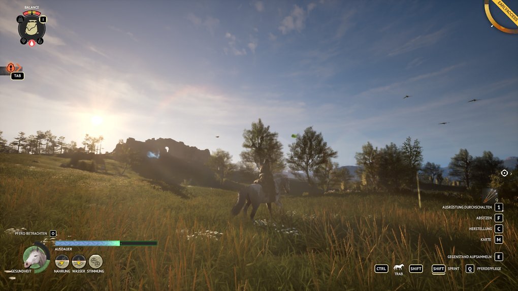 Gerade die Lichtstimmung ist oft sehr schön, und es macht durchaus Freude, durch die offene Welt zu preschen. Es gibt aber noch recht viele Bugs in dem Early-Access-Spiel.