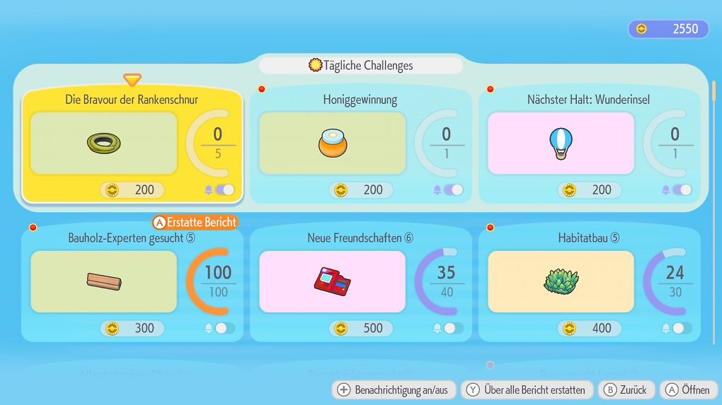 Über die PokéLife-Challenges könnt ihr euch Münzen verdienen und mit diesen neue Gegenstände und Anleitungen kaufen.