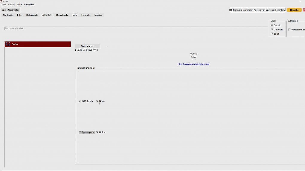 Ein Bild vom Modmanager Spine.