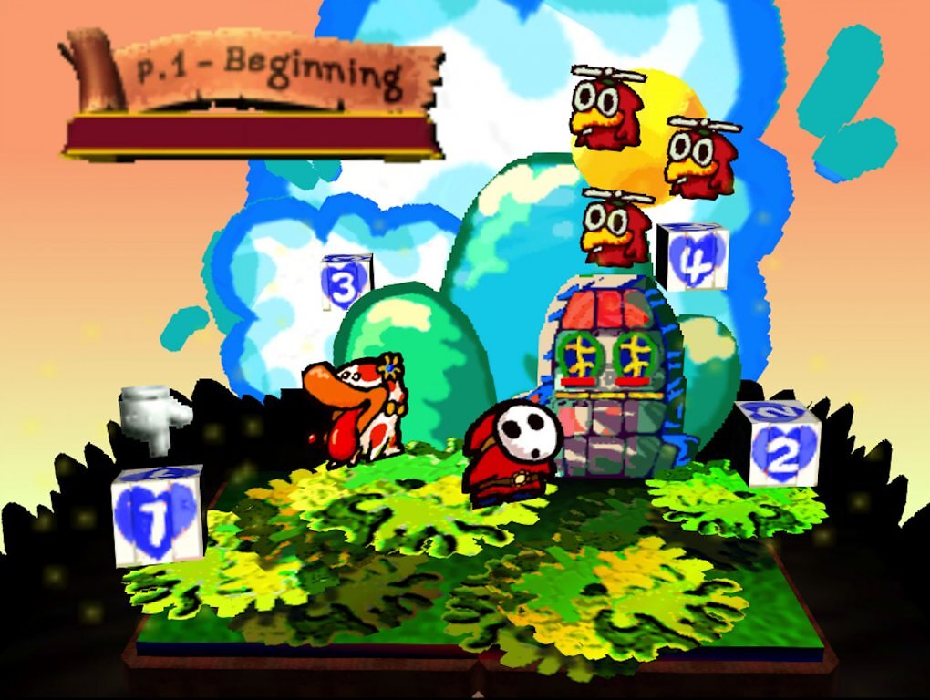 Yoshi's Story auf dem N64 war wie ein Pop-up-Buch gestaltet. Levels bestanden teils aus mehreren Seiten.