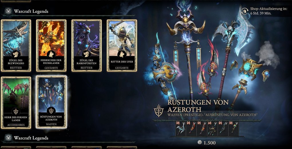 WoW x Diablo Shop-Angebote Waffen-Arsenal.