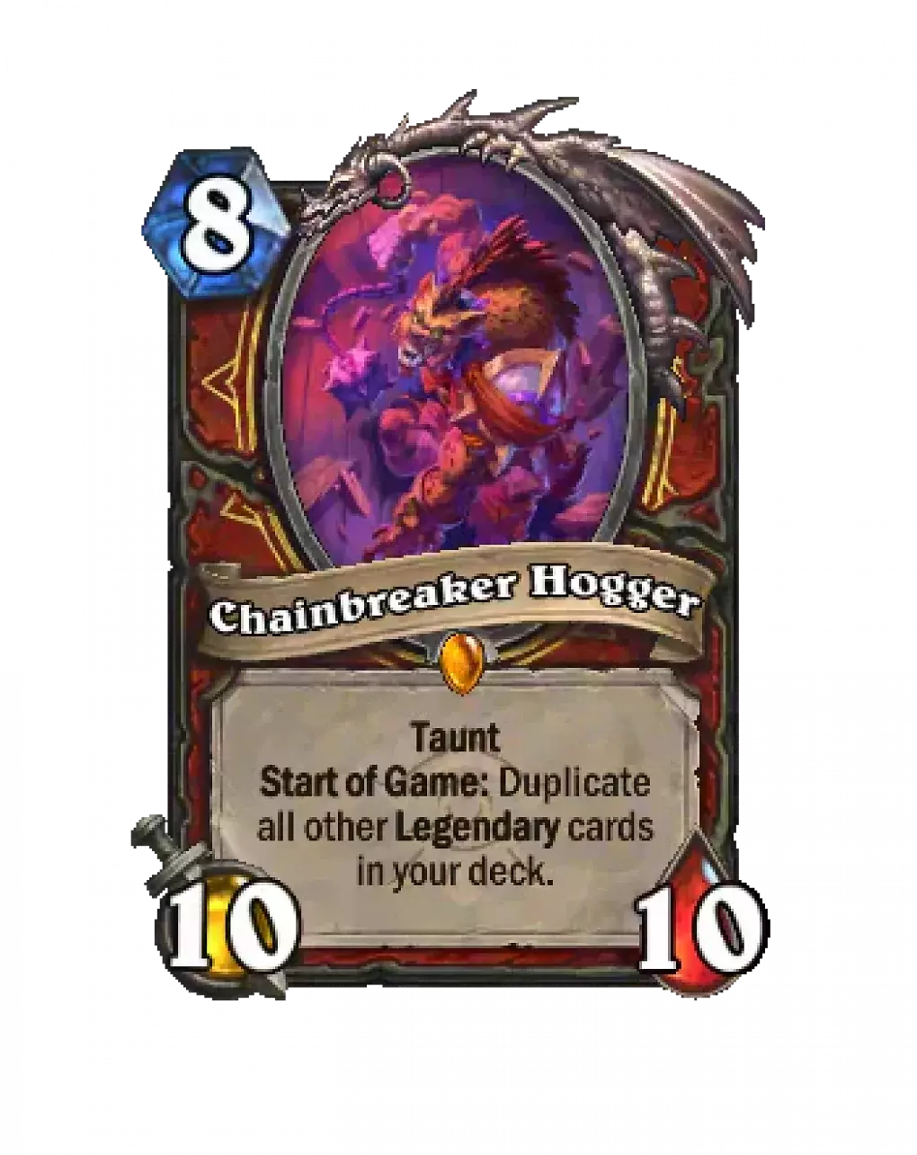 Regelbrecher Hogger dupliziert eure legendären Karten im Deck.