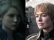 Links ist Annabella Lesage aus Final Fantasy 16 zu sehen, rechts Cersei Lannister aus Game of Thrones.