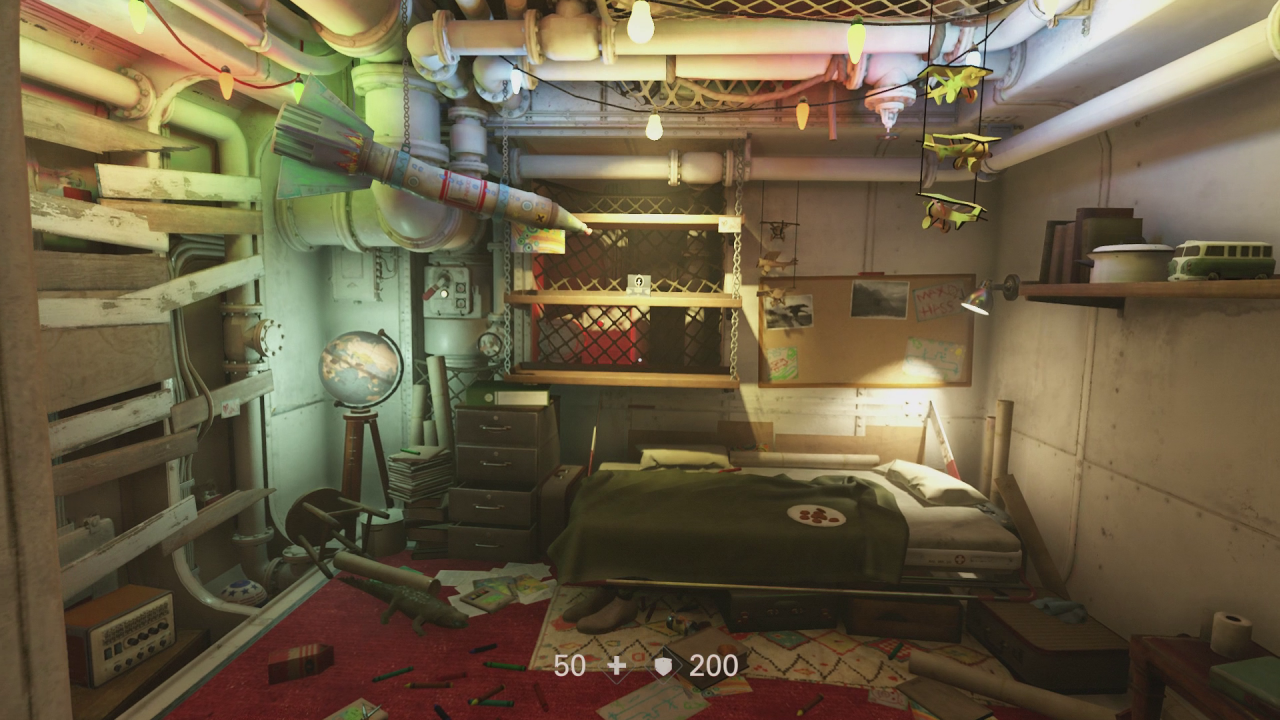Wolfenstein 2: The New Colossus - In der U-Boot-Basis Hammerfaust könnt ihr euch die Quartiere aller Rebellen-Mitglieder anschauen.