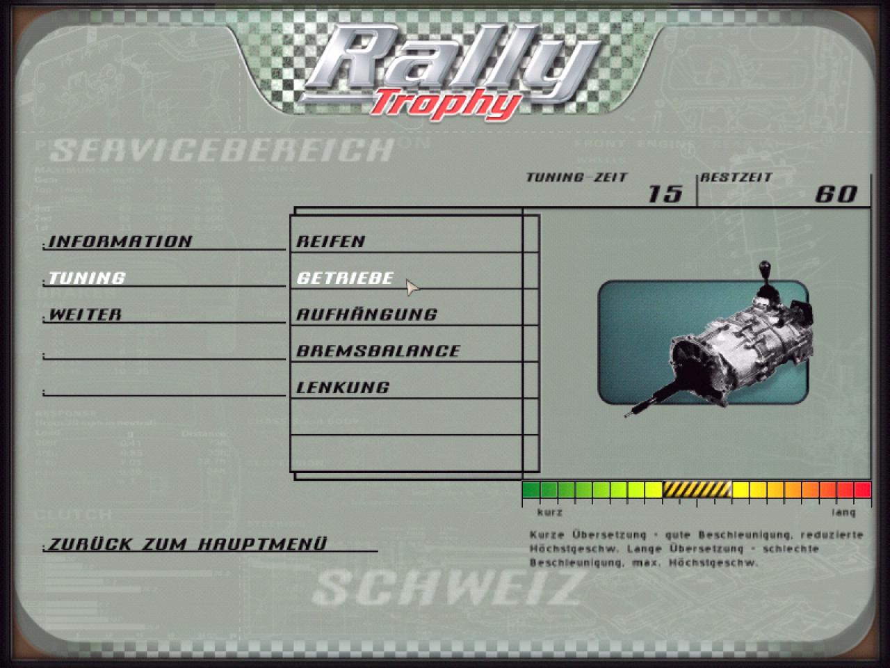 [26/11/2001] Mit gerade einmal fünf Schiebereglern können die Wagen an Fahrer und Strecke angepasst werden. 