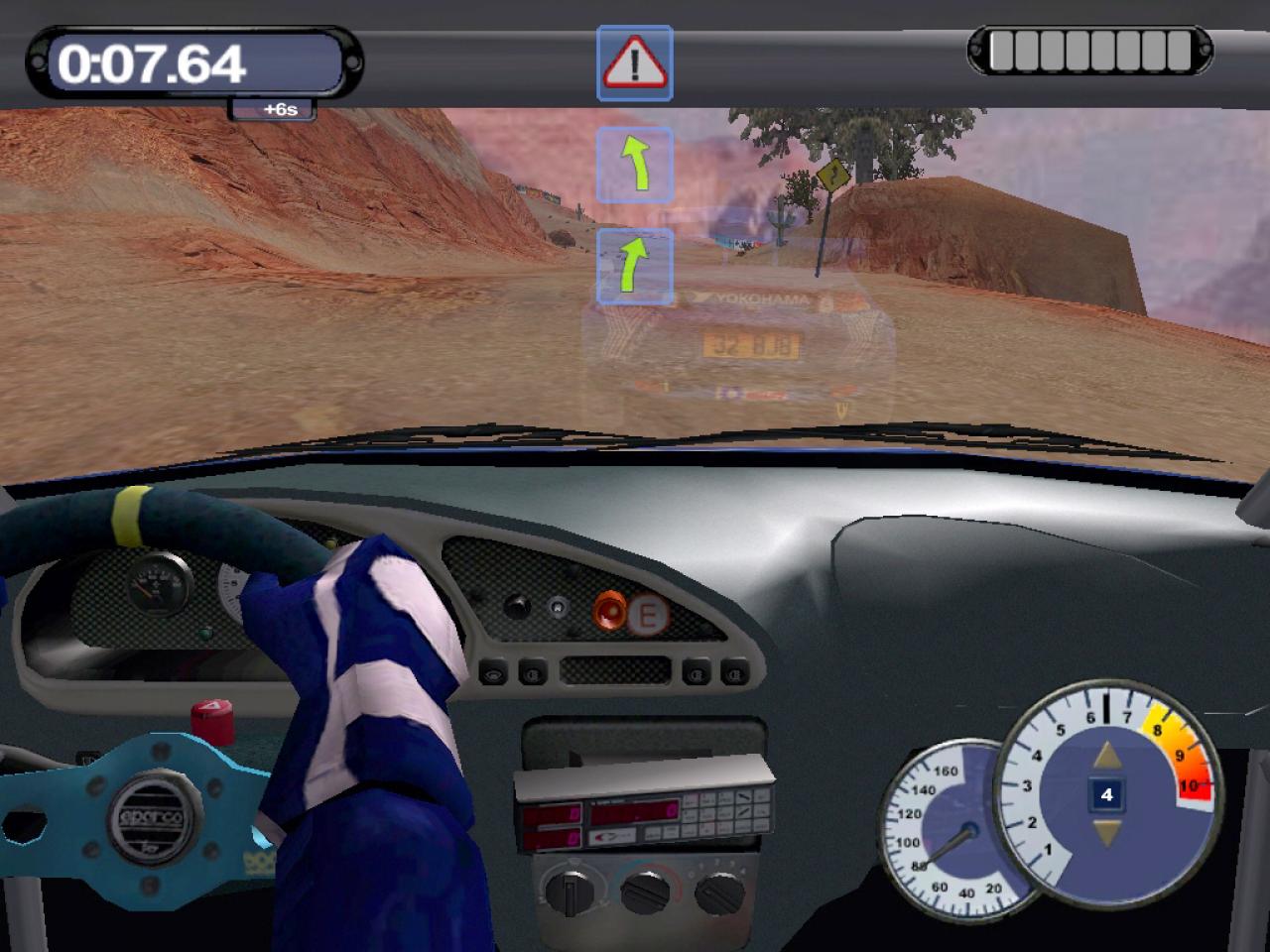 [26/11/2001] Die beiden Cockpit-Perpektiven nehmen zwar viel Sicht, man fühlt sich aber bald wie hinter dem Steuer eines echten Wagens.