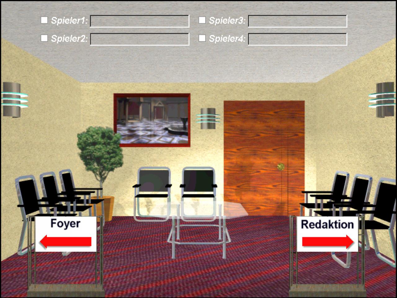 [26/11/2001] Wir klicken uns vom Foyer ins Ratestudio.