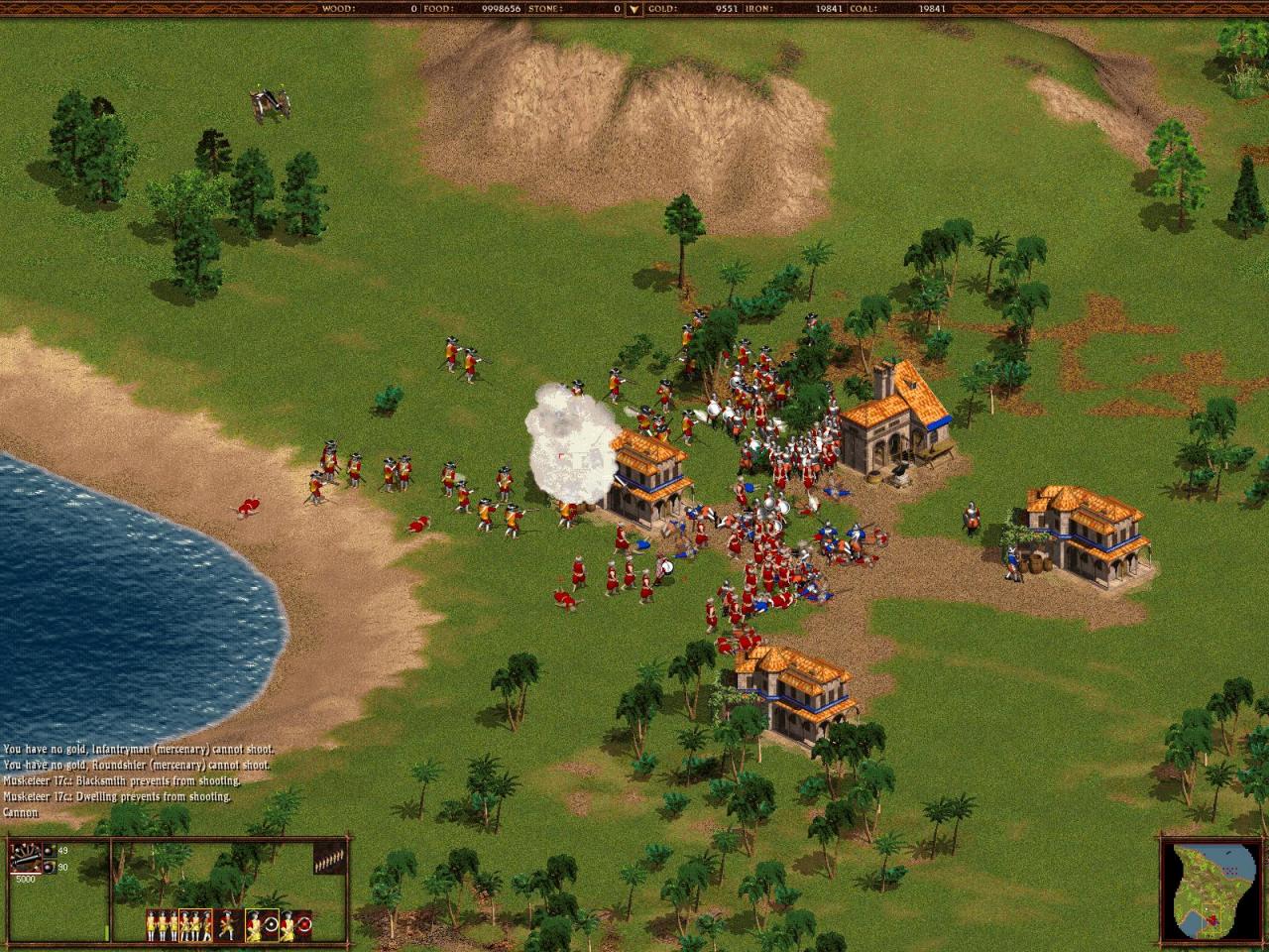 [26/11/2001] Auf breiter Front  Eine kleine Siedlung auf Jamaika wird von Spielertruppen und angeheuerten Piraten überrannt.