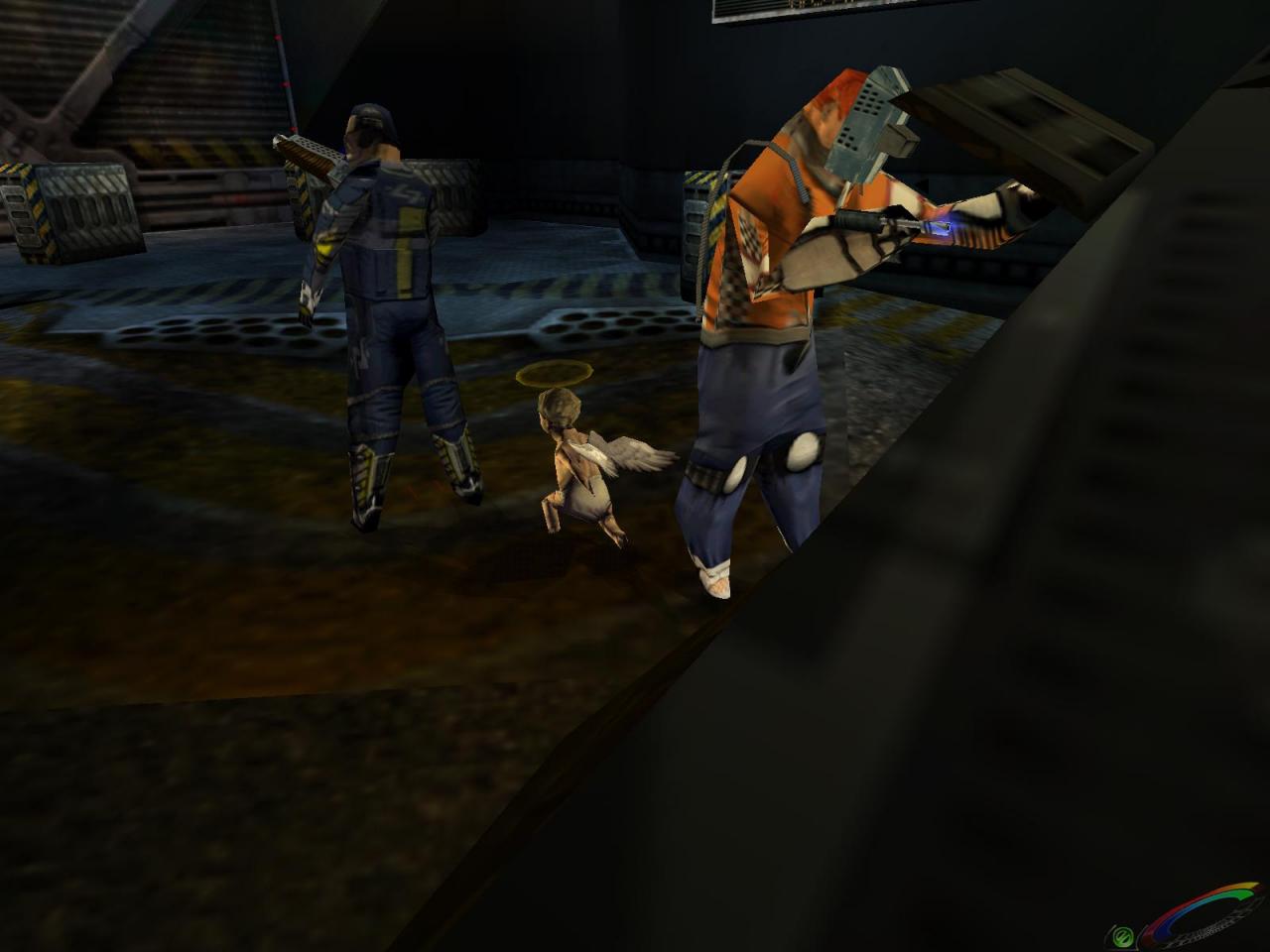 [26/11/2001] KEINER GUCKT ... und Bob schleicht sich von hinten an einen ahnungslosen Wachmann heran, um ihn zu übernehmen.