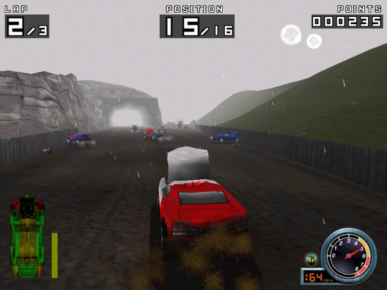 [26/11/2001] Massenkarambolage Nur wer eine Begabung für das Verursachen von Unfällen hat, wird an Demolition Racer Gefallen finden. Ausweichreflexe sind hier nicht gefragt.