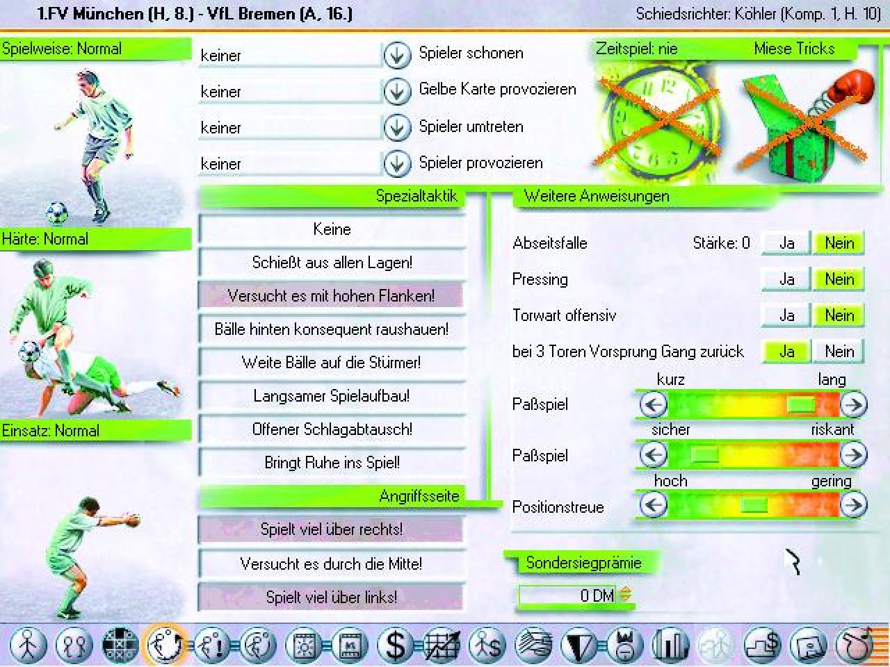 [26/11/2001] STRATEGIESPIEL Im Bereich Taktik gab es nur dezente Änderungen gegenüber Anstoss 2.