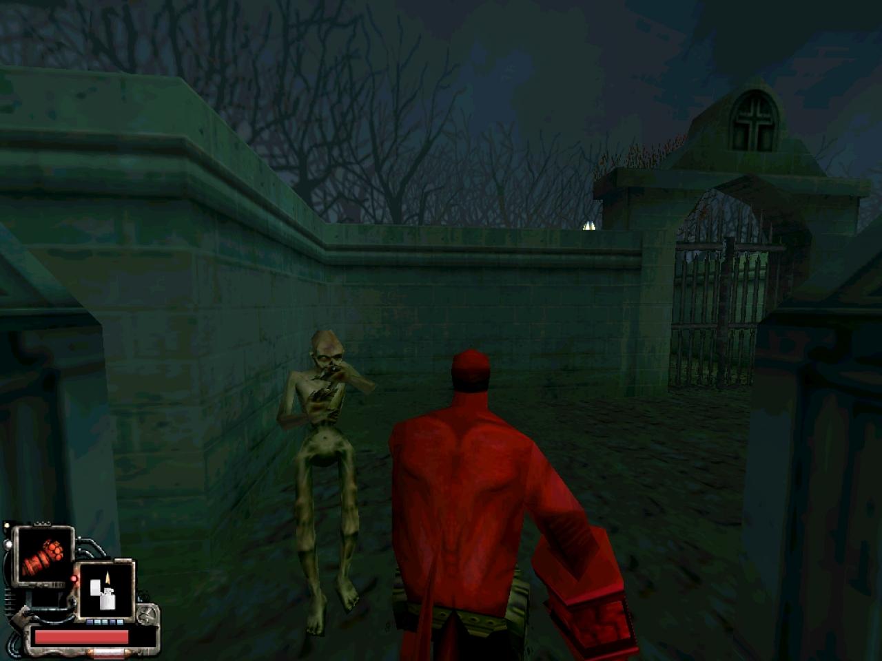 [26/11/2001] Friedhofsduell: Der Hellboy in einem Boxkampf mit einem teuflischen Untoten.